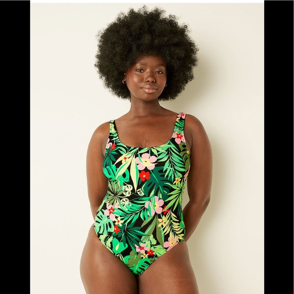 PINK One Piece Tropical Swimsuit